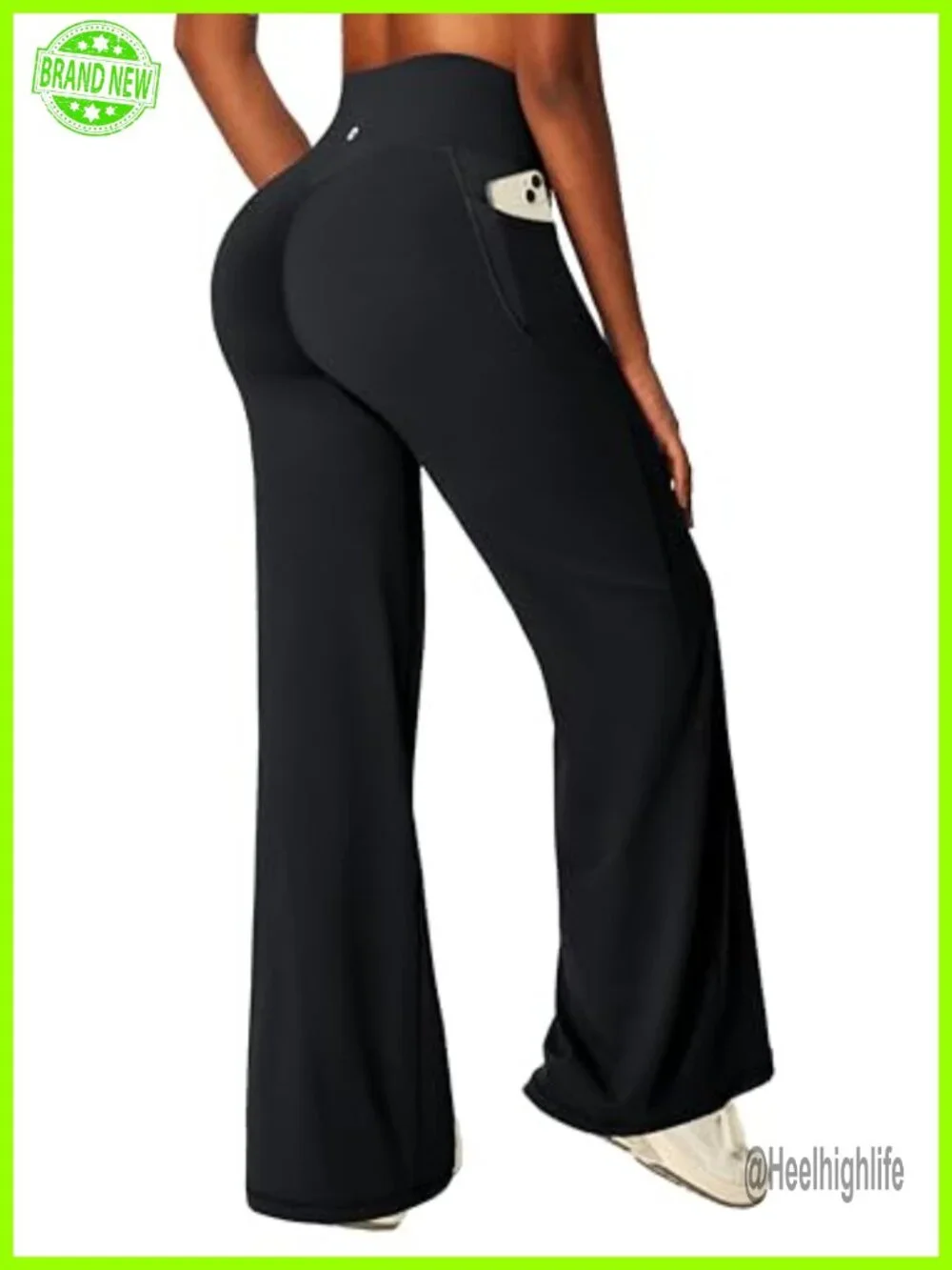 Butt Lifting Wide Leg Leggings with Pockets No Front Seam Yoga Pants